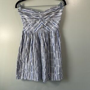 Roxy Women's Strapless mini Dress w blue and black aztec pattern, size‎ Large